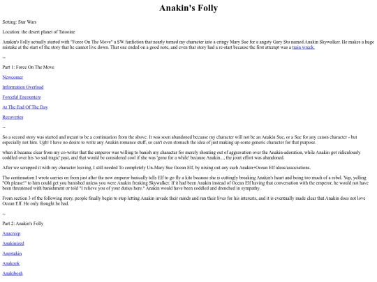 Foefiction/AnakinsFolly screenshot