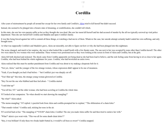 Foefiction/Cordilia screenshot