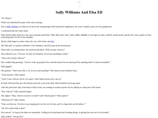 Foefiction/SallyWilliamsAndElsaElf screenshot