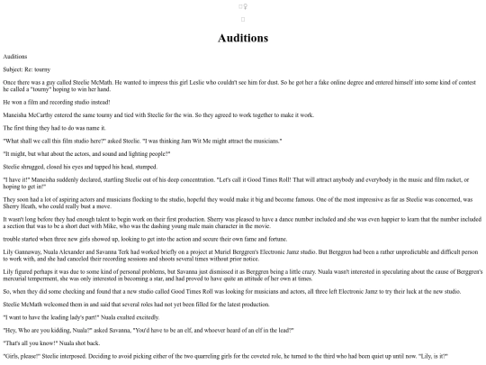 Funfiction/Auditions screenshot