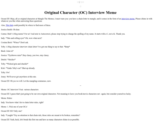 Funfiction/OCInterviewMeme screenshot