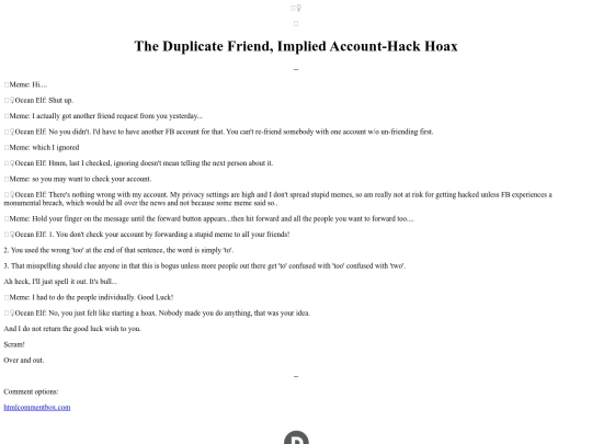 Hogwash/DoubleFriendRequestHoaxMeme screenshot