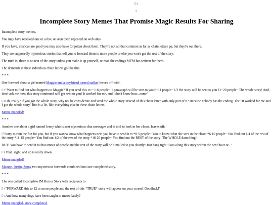 Hogwash/IncompleteMemeStories screenshot