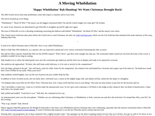 Holidays/AMovingWhobilation screenshot