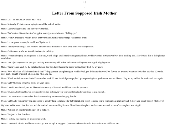 Holidays/LetterFromIrishMother screenshot