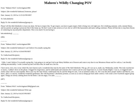 Losers/4MaheenWFHSolicitsHarassmentViaEmail screenshot