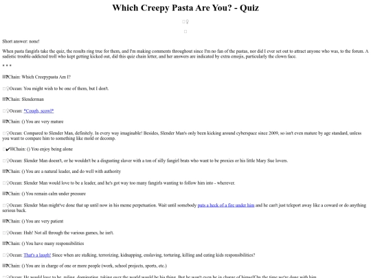 Losers/WhichCreepyPastaCharacterQuiz screenshot