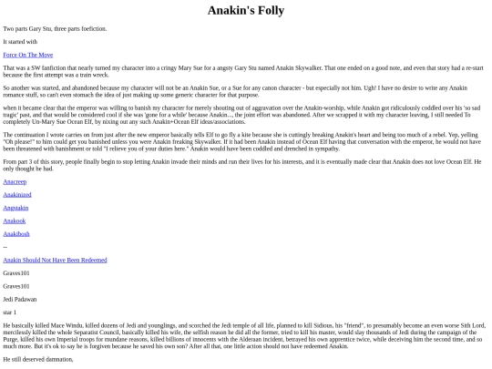 MarySue/AnakinFolly screenshot