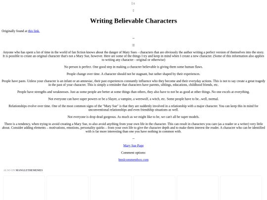 MarySue/WritingBelievableCharacters screenshot