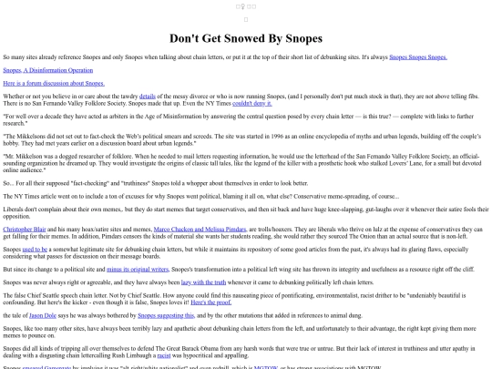 SnowedBySnopes screenshot