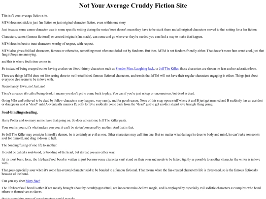Stories/NotYourAverageFictionPage screenshot