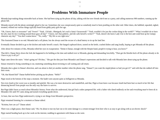Stories/ProblemsWithImmaturePeople screenshot