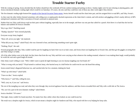 Stories/TroubleStarterFurby screenshot