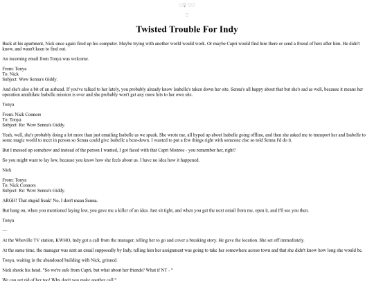 Stories/TwistedTroubleForIndy screenshot