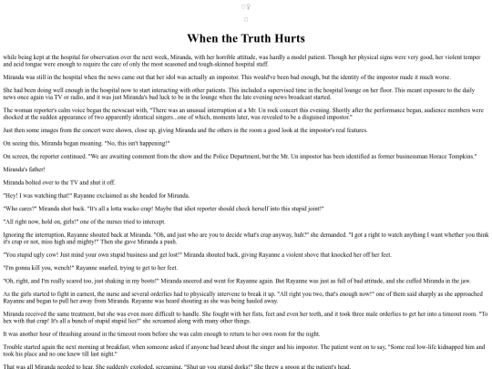 Stories/WhenTheTruthHurts screenshot