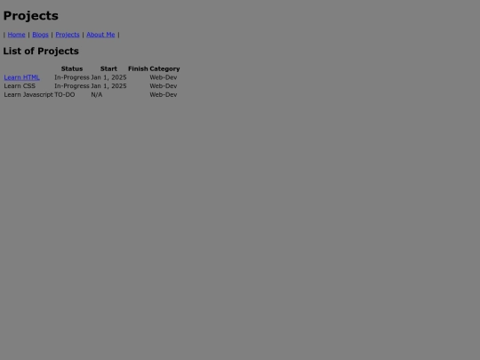 projects screenshot