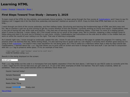 projects/project-learning-html screenshot
