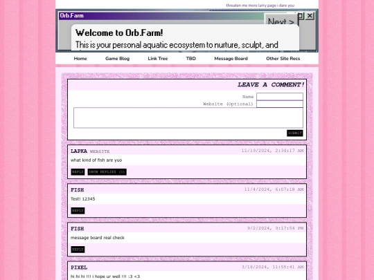 messageBoard screenshot
