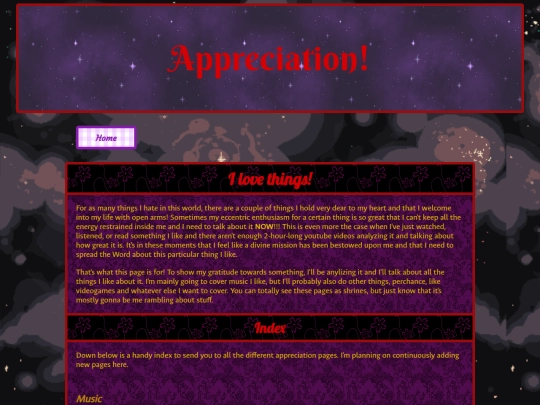 appreciation-index screenshot