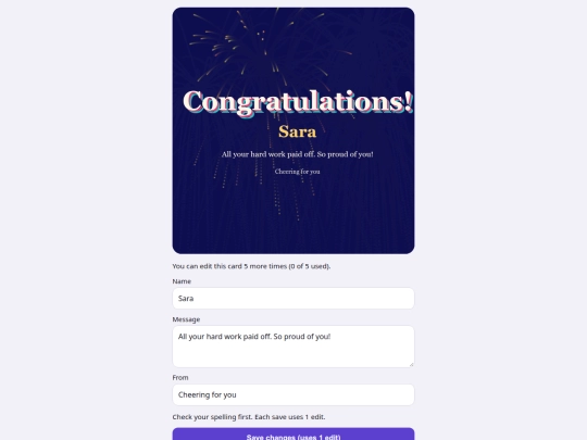 congrats screenshot