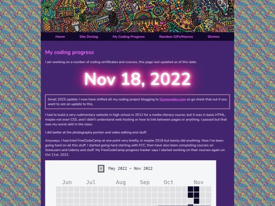 pages/mycodingprogress screenshot