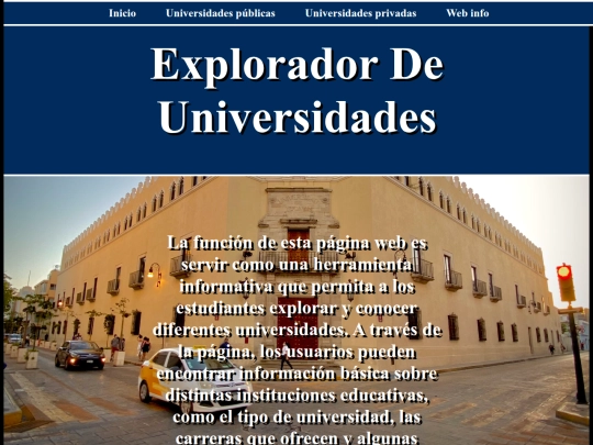 web universidades screenshot