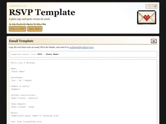 rsvp screenshot