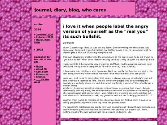 blog/frontpage screenshot