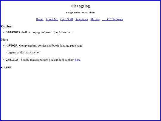 changelog screenshot