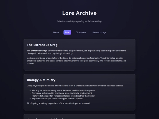 lore screenshot