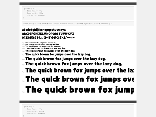 cookie run/cookierunfont/demo screenshot