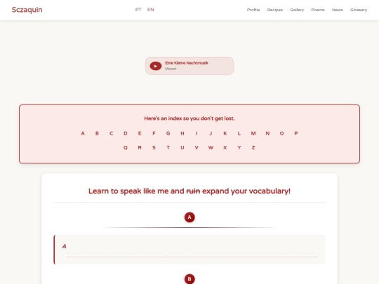 glossario/glossary screenshot