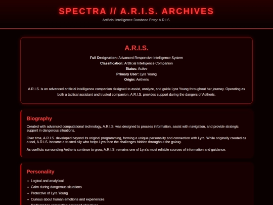 ARIS screenshot