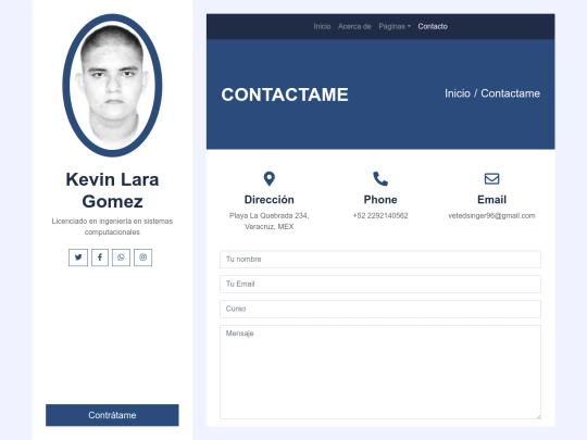 personal-blog-template/contact screenshot