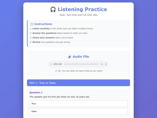 listening_practice_jobs screenshot