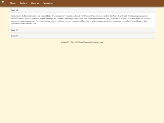 Proj4-bootstrap/Recipes screenshot