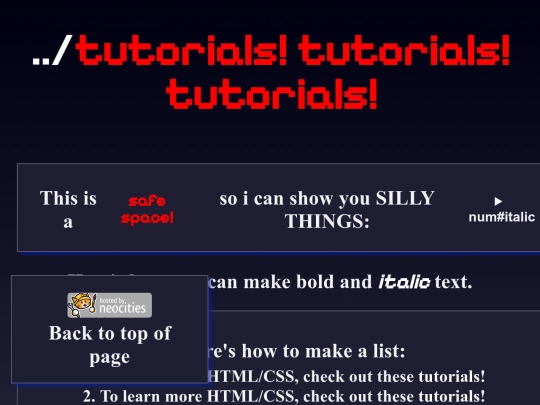 tutorials screenshot