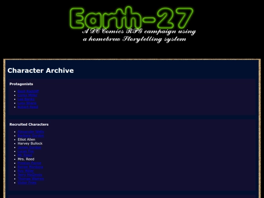 Earth-27/Character_Archive screenshot