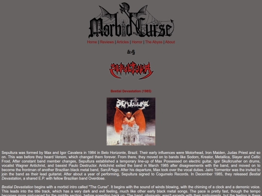 reviews/sepultura screenshot