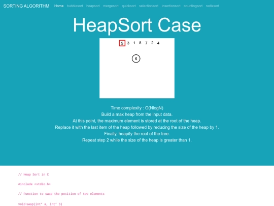 HeapSort screenshot