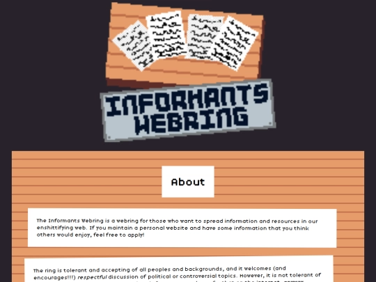 informantring/About screenshot
