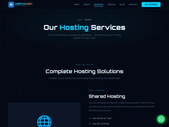 services screenshot