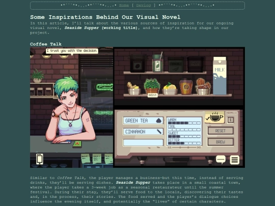 devlog/seasidesupper-inspirations screenshot