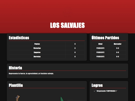 equipos/salvajes screenshot