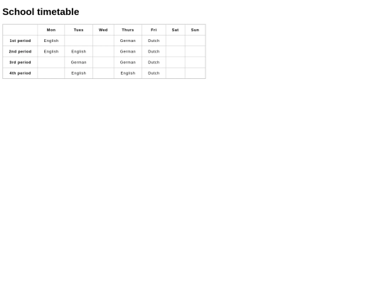 timetable screenshot