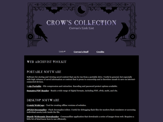 links/archiving screenshot