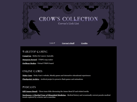 links/entertainment screenshot