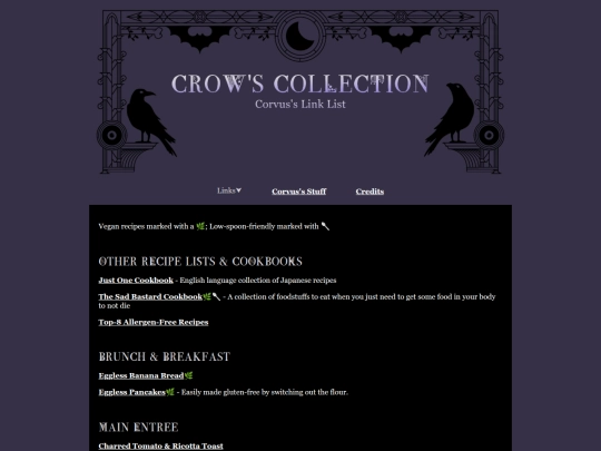 links/recipes screenshot