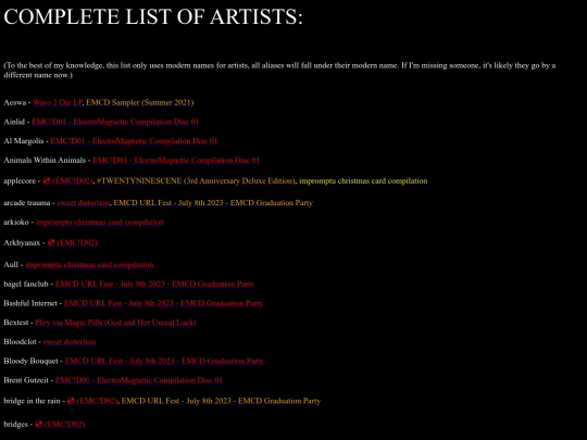 artists screenshot