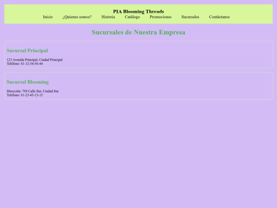 sucursales screenshot